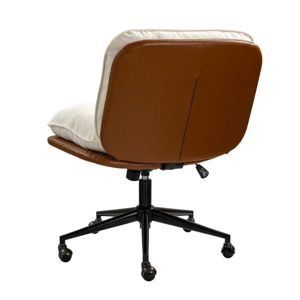 Hedwig Camel Oversized Mid Century Modern Armless Office Chair 3