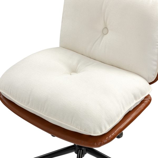 Hedwig Camel Oversized Mid Century Modern Armless Office Chair 4