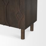 Heera Dark Brown Diamond Motif w/ Shelf Accent Cabinet