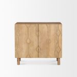 Heera Light Brown Diamond Motif w/ Shelf Accent Cabinet