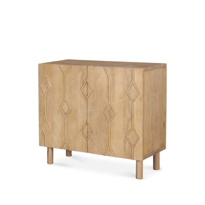 Heera Light Brown Diamond Motif w/ Shelf Accent Cabinet