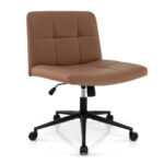 Height Adjustable Armless Desk Chair with Wheels for Home Office