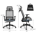 Height Adjustable Ergonomic Mesh Office Chair with Lumbar Support 25 Height Adjustable Ergonomic Mesh Office Chair with Lumbar Support