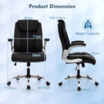 Height Adjustable PU Leather Office Chair with Rocking Function