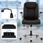 Height Adjustable PU Leather Office Chair with Rocking Function