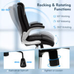Height Adjustable PU Leather Office Chair with Rocking Function