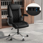 Height Adjustable PU Leather Office Chair with Rocking Function