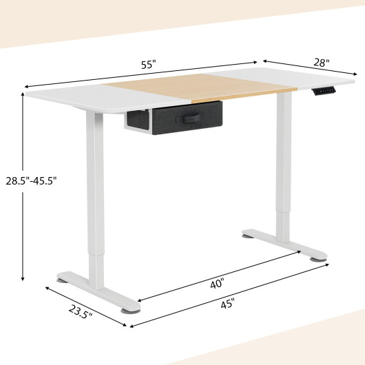 Adjustable Electric Standing Desk with USB Port and Drawer 4 Adjustable Electric Standing Desk with USB Port and Drawer - Image 4