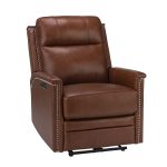 Heinrich Brown Genuine Leather Power Recliner with USB 7 Heinrich Brown Genuine Leather Power Recliner with USB