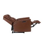 Heinrich Brown Genuine Leather Power Recliner with USB 8 Heinrich Brown Genuine Leather Power Recliner with USB