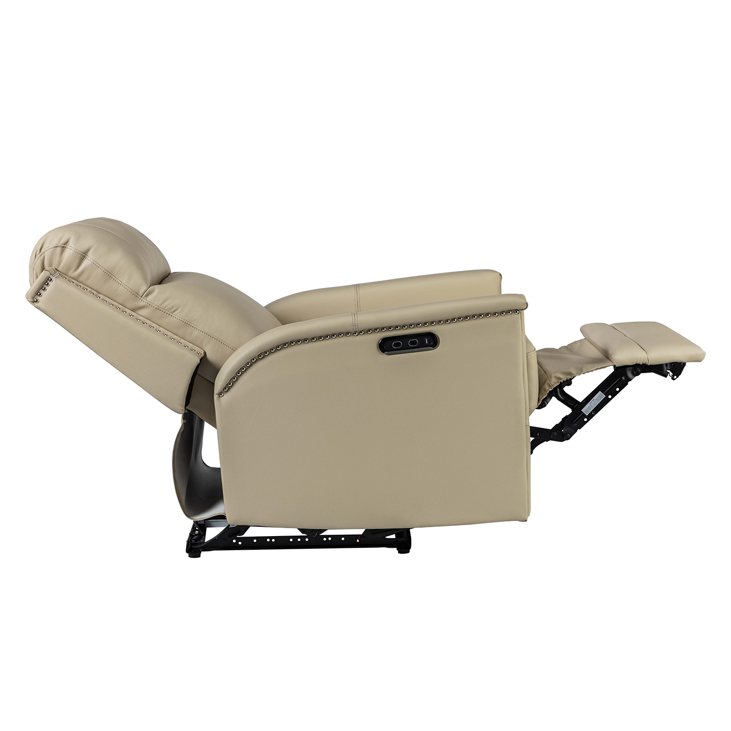 Heinrich Genuine Leather Power Recliner with USB Ports Beige 3 Heinrich Genuine Leather Power Recliner with USB Ports Beige - Image 3