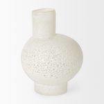 Heket Short White Glass Vase