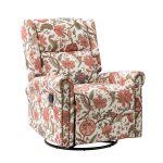 Helmut Floral Nailhead Trim Swivel Glider Recliner