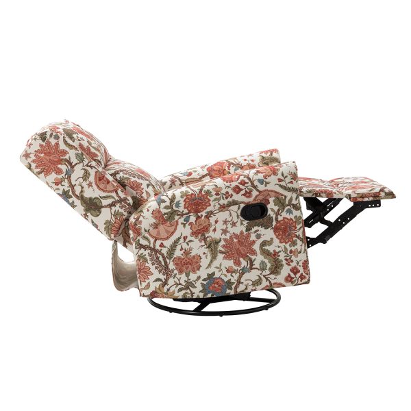 Helmut Floral Nailhead Trim Swivel Glider Recliner 2