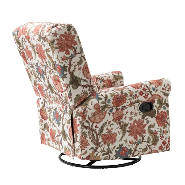 Helmut Floral Nailhead Trim Swivel Glider Recliner 4