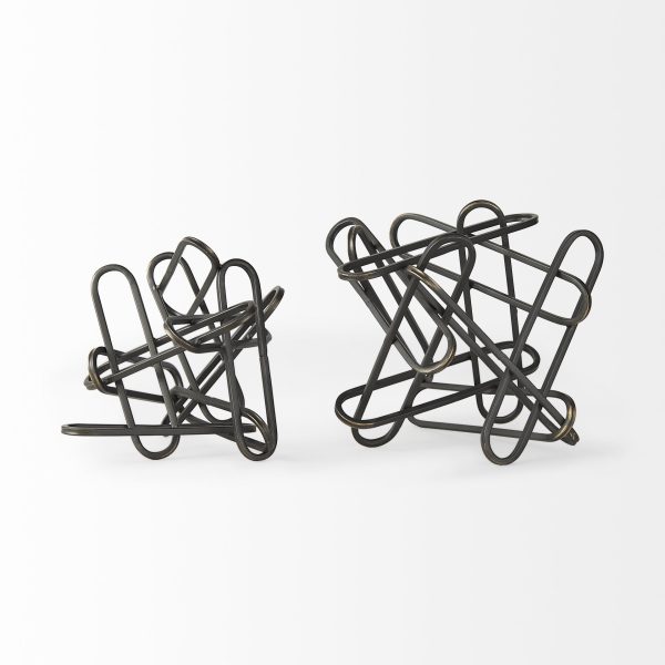 Henderson 12.2L x 9.1W x 9.1H Black Metal Paperclip Decorative Object 7