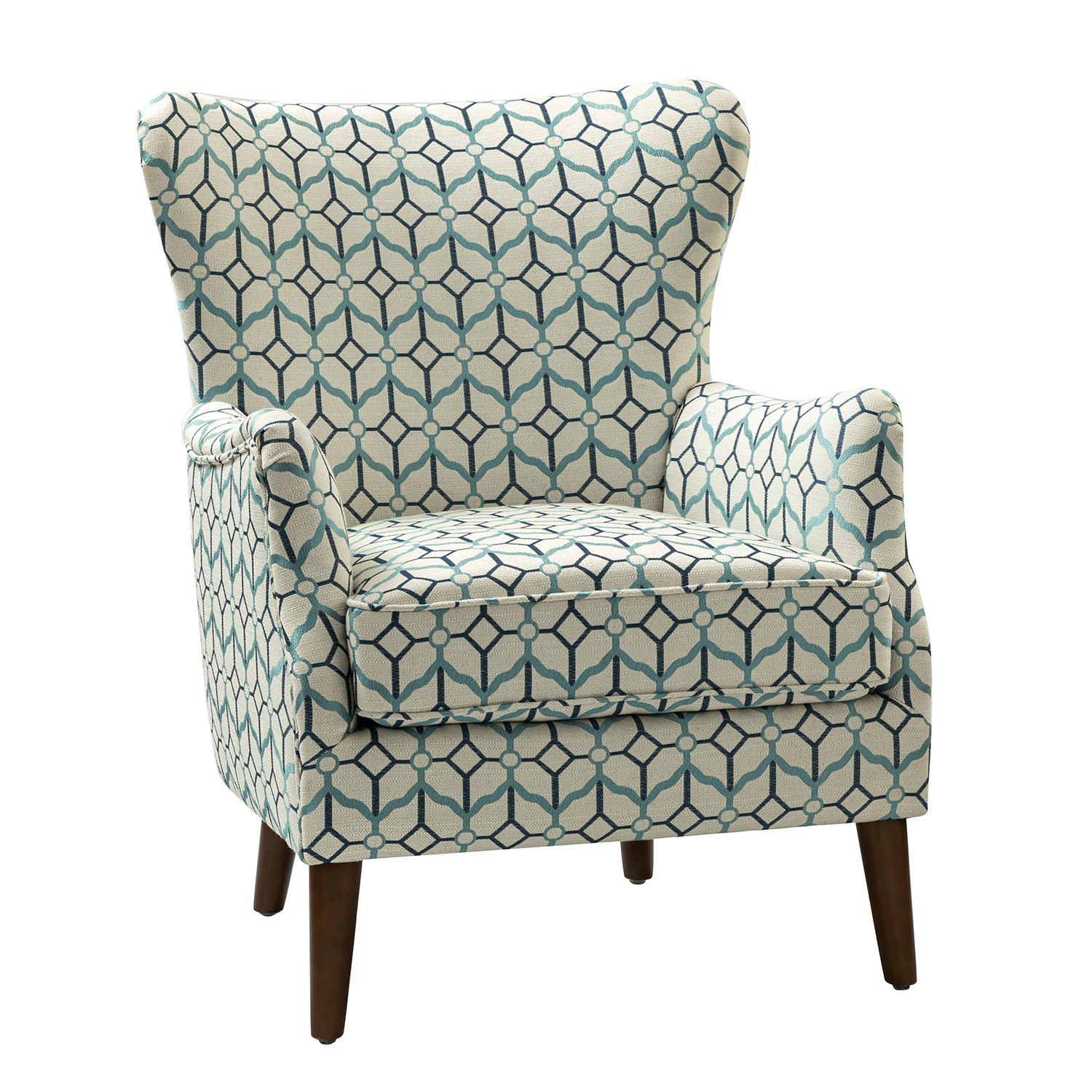 Henrick Geometric Jacquard Wingback Armchair 2 Henrick Geometric Jacquard Wingback Armchair - Image 2