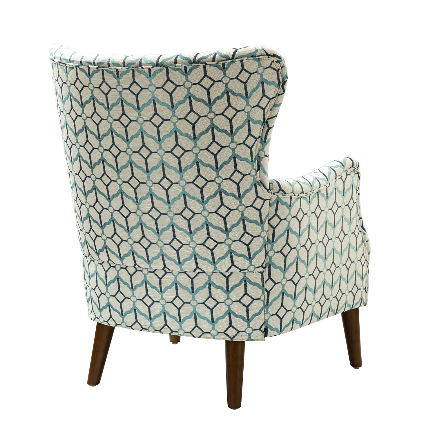 Henrick Geometric Jacquard Wingback Armchair 3 Henrick Geometric Jacquard Wingback Armchair - Image 3