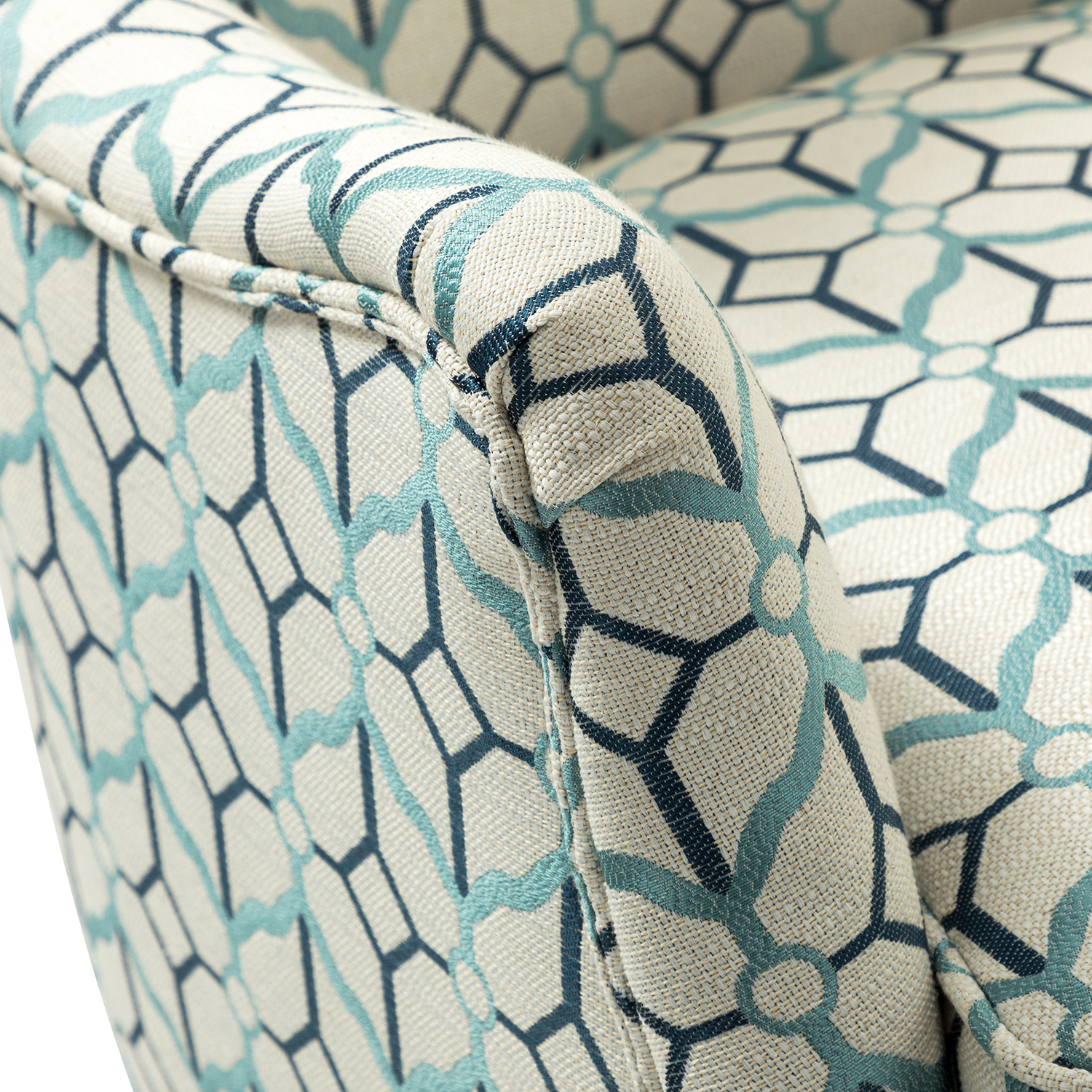 Henrick Geometric Jacquard Wingback Armchair 5 Henrick Geometric Jacquard Wingback Armchair - Image 5