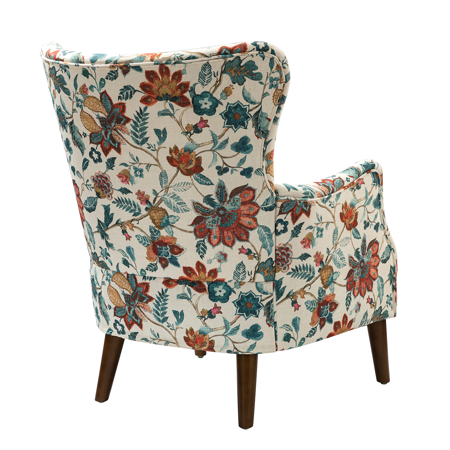 Henrick Red Jacquard Wingback Armchair 3 Henrick Red Jacquard Wingback Armchair - Image 3