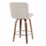Henry 26-Inch Contemporary Walnut and Beige Swivel Stools (Set of 2) 19 Henry 26-Inch Contemporary Walnut and Beige Swivel Stools (Set of 2)