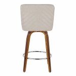 Henry 26-Inch Contemporary Walnut and Beige Swivel Stools (Set of 2) 20 Henry 26-Inch Contemporary Walnut and Beige Swivel Stools (Set of 2)