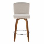 Henry 26-Inch Contemporary Walnut and Beige Swivel Stools (Set of 2) 21 Henry 26-Inch Contemporary Walnut and Beige Swivel Stools (Set of 2)