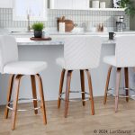 Henry 26 Walnut White Contemporary Swivel Counter Stools (Set of 2) 14 Henry 26 Walnut White Contemporary Swivel Counter Stools (Set of 2)