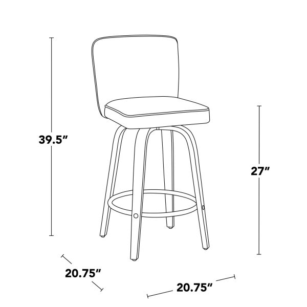 Henry 26 Walnut White Contemporary Swivel Counter Stools Set of 2 10