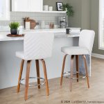 Henry 26 Walnut White Contemporary Swivel Counter Stools (Set of 2) 13 Henry 26 Walnut White Contemporary Swivel Counter Stools (Set of 2)