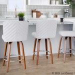 Henry 26 Walnut White Contemporary Swivel Counter Stools (Set of 2) 15 Henry 26 Walnut White Contemporary Swivel Counter Stools (Set of 2)