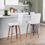 Henry 26 Walnut White Contemporary Swivel Counter Stools (Set of 2) 16 Henry 26 Walnut White Contemporary Swivel Counter Stools (Set of 2)
