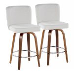 Henry 26 Walnut White Contemporary Swivel Counter Stools (Set of 2) 17 Henry 26 Walnut White Contemporary Swivel Counter Stools (Set of 2)