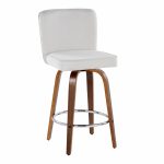 Henry 26 Walnut White Contemporary Swivel Counter Stools (Set of 2) 18 Henry 26 Walnut White Contemporary Swivel Counter Stools (Set of 2)