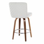 Henry 26 Walnut White Contemporary Swivel Counter Stools (Set of 2) 20 Henry 26 Walnut White Contemporary Swivel Counter Stools (Set of 2)