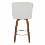 Henry 26 Walnut White Contemporary Swivel Counter Stools (Set of 2) 21 Henry 26 Walnut White Contemporary Swivel Counter Stools (Set of 2)