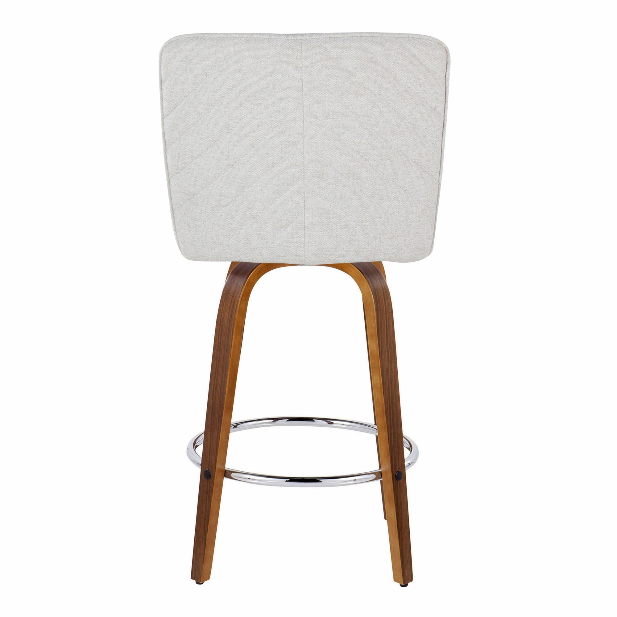 Henry 26 Walnut White Contemporary Swivel Counter Stools (Set of 2) 9 Henry 26 Walnut White Contemporary Swivel Counter Stools (Set of 2) - Image 9