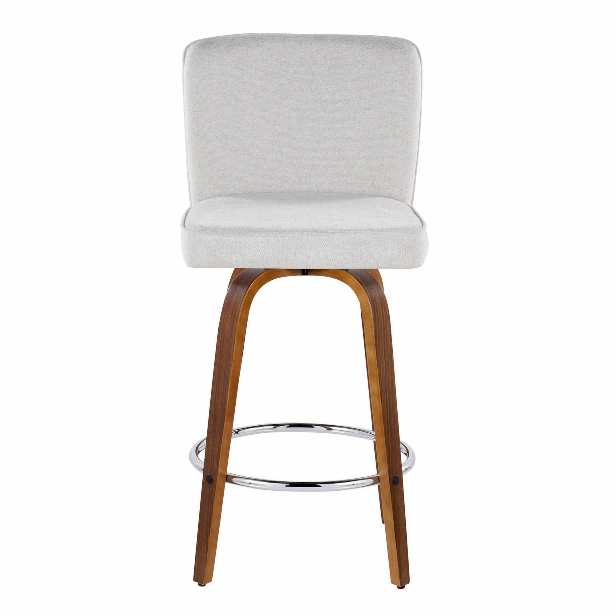 Henry 26 Walnut White Contemporary Swivel Counter Stools (Set of 2) 10 Henry 26 Walnut White Contemporary Swivel Counter Stools (Set of 2) - Image 10