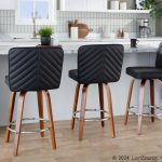 Henry 26 Walnut and Black Contemporary Counter Stools (Set of 2) 13 Henry 26 Walnut and Black Contemporary Counter Stools (Set of 2)