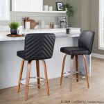 Henry 26 Walnut and Black Contemporary Counter Stools (Set of 2) 12 Henry 26 Walnut and Black Contemporary Counter Stools (Set of 2)