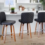 Henry 26 Walnut and Black Contemporary Counter Stools (Set of 2) 14 Henry 26 Walnut and Black Contemporary Counter Stools (Set of 2)