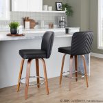 Henry 26 Walnut and Black Contemporary Counter Stools (Set of 2) 15 Henry 26 Walnut and Black Contemporary Counter Stools (Set of 2)
