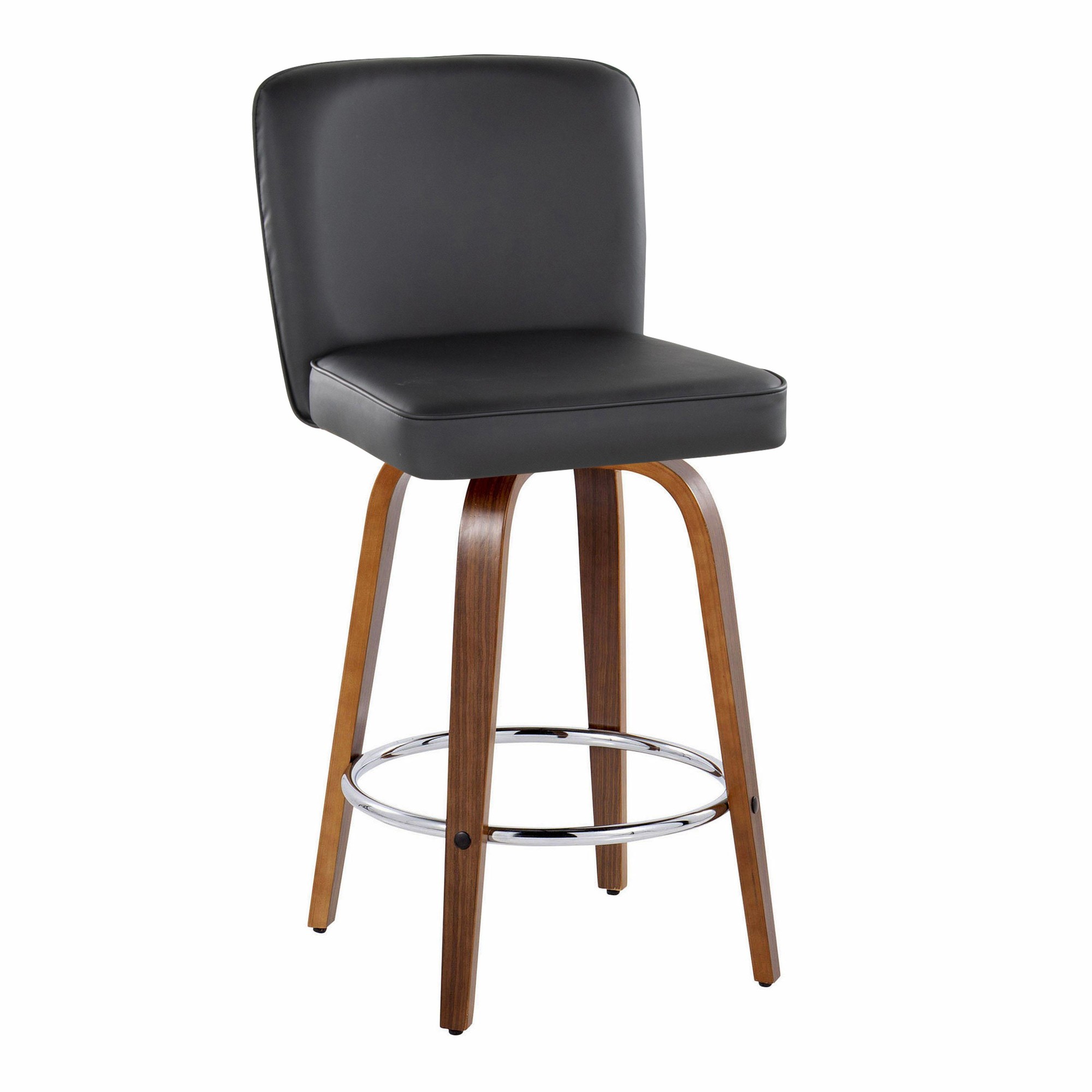 Henry 26 Walnut and Black Contemporary Counter Stools (Set of 2) 6 Henry 26 Walnut and Black Contemporary Counter Stools (Set of 2) - Image 6