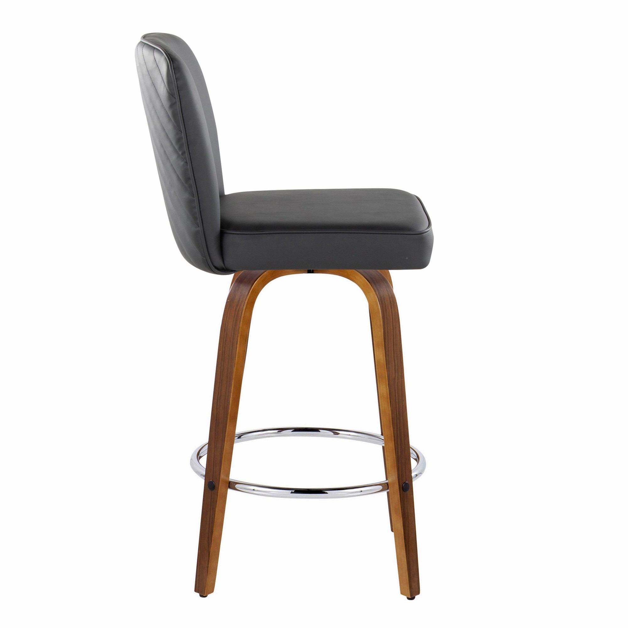 Henry 26 Walnut and Black Contemporary Counter Stools (Set of 2) 7 Henry 26 Walnut and Black Contemporary Counter Stools (Set of 2) - Image 7