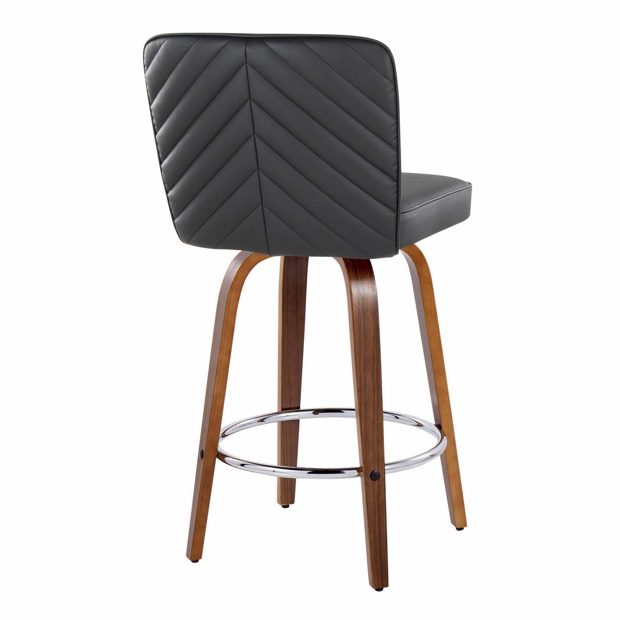 Henry 26 Walnut and Black Contemporary Counter Stools (Set of 2) 8 Henry 26 Walnut and Black Contemporary Counter Stools (Set of 2) - Image 8