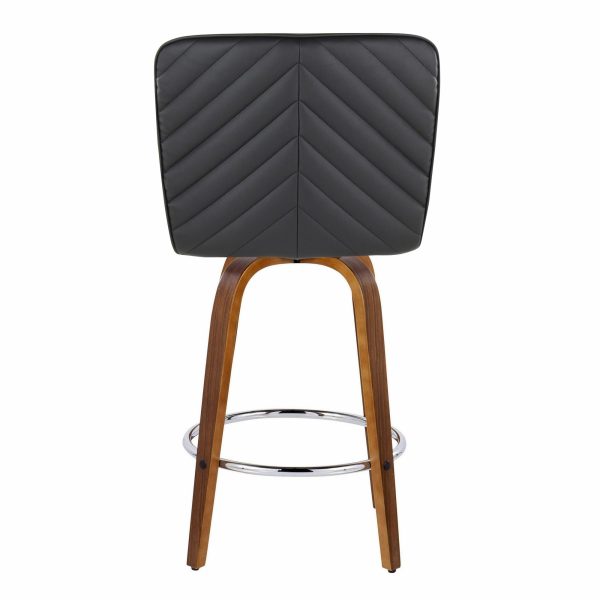 Henry 26 Walnut and Black Contemporary Counter Stools Set of 2 8