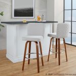 Henry 30 Walnut Wood Beige Contemporary Swivel Barstools (Set of 2) 13 Henry 30 Walnut Wood Beige Contemporary Swivel Barstools (Set of 2)