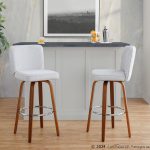 Henry 30 Walnut Wood Beige Contemporary Swivel Barstools (Set of 2) 14 Henry 30 Walnut Wood Beige Contemporary Swivel Barstools (Set of 2)