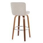 Henry 30 Walnut Wood Beige Contemporary Swivel Barstools (Set of 2) 19 Henry 30 Walnut Wood Beige Contemporary Swivel Barstools (Set of 2)