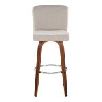 Henry 30 Walnut Wood Beige Contemporary Swivel Barstools (Set of 2) 21 Henry 30 Walnut Wood Beige Contemporary Swivel Barstools (Set of 2)
